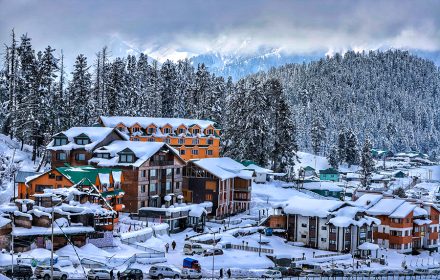 View of Hotels amid snow in Gulmarg, Baramulla Jammu and Kashmir, India on 13 December 2020. The Associated Chamber of Commerce and Industries-Kashmir (CCIK) has expressed its anguish over the non-extension of lease of hotels in Gulmarg.

The chamber in a statement said, the members of the Associated Chamber of Commerce and Industries-Kashmir (CCIK) and business community of Kashmir particularly the tourism players are in deep shock over the aggressive and coercive measures taken by authorities against hotels in Gulmarg who have been existing there from more than 40 years. As informed though all the formalities for extension of lease have been completed by the lessees in time their lease has not been extended for reasons best known to the powers that be. It may not be improper to say that they are being penalised for no fault of theirs. (Photo by Nasir Kachroo/NurPhoto via Getty Images)